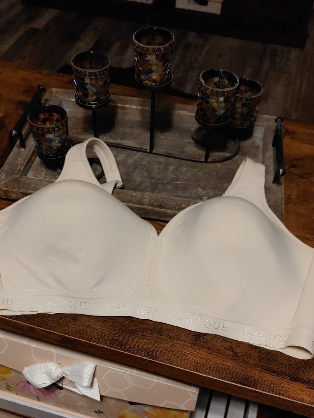 NWOT Cacique 46D Beige Super Soft Unpadded Wirefree T-shirt Bra
